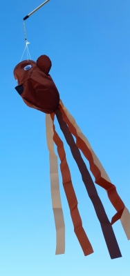 Windsack kleiner Bär Ø 10 cm lang 75 cm Nylongewebe 60 cm Stab