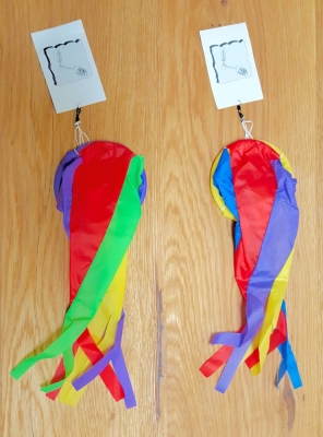 Windsack Windturbine Regenbogen Bunt Ø 10 cm lang 30 cm Nylongewebe