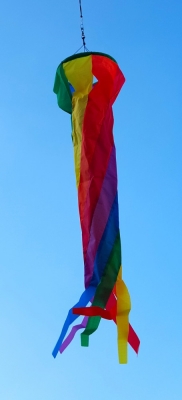 Windsack Windturbine Regenbogen Bunt Ø 14 cm lang 60 cm Nylongewebe
