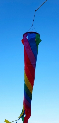 Windsack Windturbine Regenbogen Bunt Ø 14 cm lang 60 cm Nylongewebe