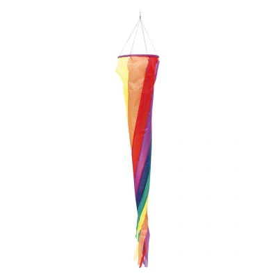 Windsack Windturbine Regenbogen Bunt Ø 20 cm lang 110 cm Nylongewebe