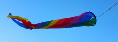 Windsack Windturbine Regenbogen Bunt Ø 20 cm lang 110 cm Nylongewebe