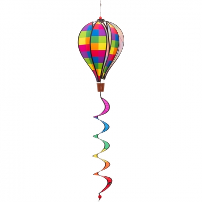 Windspiel Heißluftballoon Spirale Design Pixel Ø 28 cm Lang 104 cm