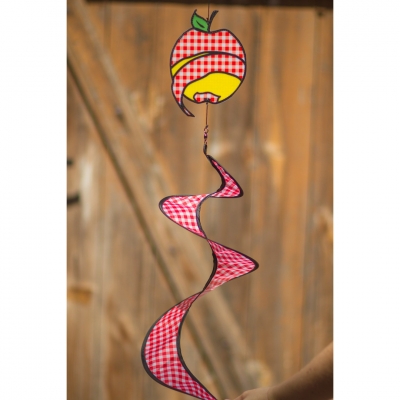 Windspiel Spirale Apfel Country Style Ø 23 cm Nylongewebe 100 cm wetterfest lichtbeständig Wirbel
