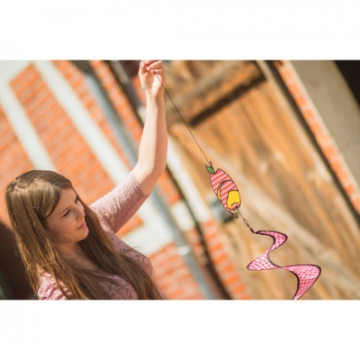 Windspiel Spirale Apfel Country Style Ø 23 cm Nylongewebe 100 cm wetterfest lichtbeständig Wirbel