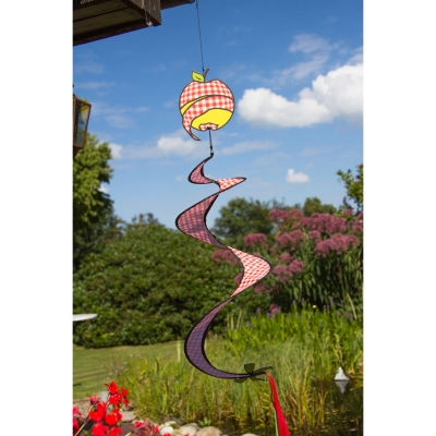 Windspiel Spirale Apfel Country Style Ø 23 cm Nylongewebe 100 cm wetterfest lichtbeständig Wirbel