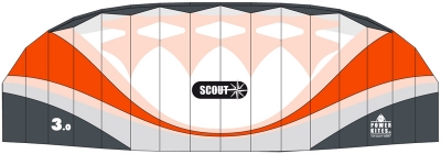 HQ Powerkite Zweileiner 2.0 SCOUT 260x102cm Flugleine Lenk Bar Rucksack R2F