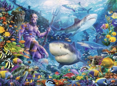 Ravensburger 15039 Puzzle Poseidon Herrscher der Meere 500 Teile 49x36 cm