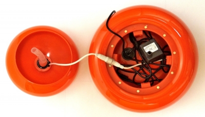 Design Zimmerbrunnen Orange LED Beleuchtung Warmweiss 22 x 15 cm