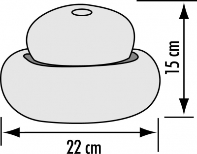 Design Zimmerbrunnen Orange LED Beleuchtung Warmweiss 22 x 15 cm