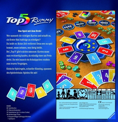 Ravensburger 26603 Top 5 Rummy Das Spiel mit dem Dreh !