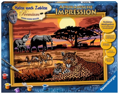 Ravensburger 28819 Malen nach Zahlen Afrika Impressionen 40x30 cm