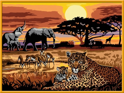 Ravensburger 28819 Malen nach Zahlen Afrika Impressionen 40x30 cm
