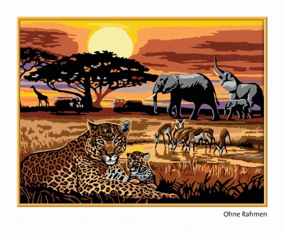 Ravensburger 28819 Malen nach Zahlen Afrika Impressionen 40x30 cm