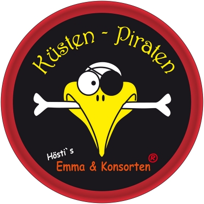 HQ Wurfscheibe Kuesten Piraten Hoestis Emma & Konsorten 21 cm Schwarz Rot
