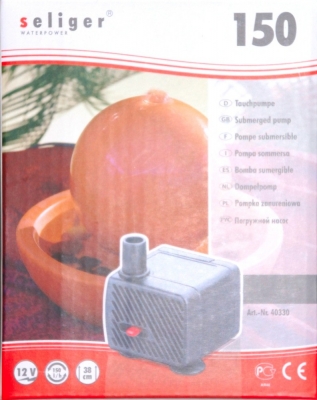 seliger Zimmerbrunnenpumpe 150 Förderhöhe 38 cm 12 V AC 1W IP68