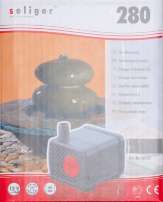 seliger Zimmerbrunnenpumpe 280 Förderhöhe 50 cm 12 V AC 2,5W IP68