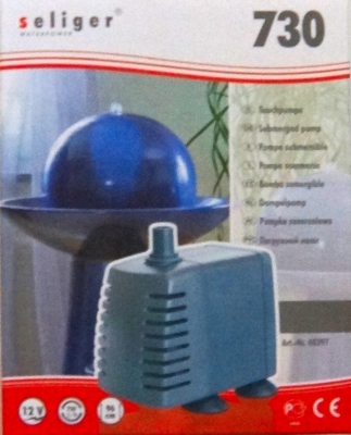 seliger Zimmerbrunnenpumpe 730 Förderhöhe 96 cm 12 V AC 8W IP68
