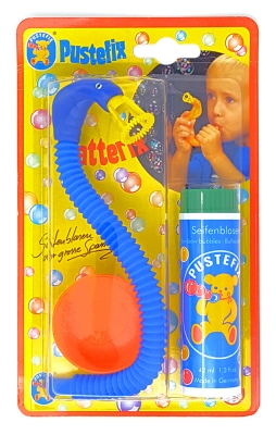 Seifenblasenspiel Natterix Pusteschlange klassische Seifenblasendose