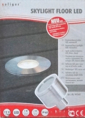 seliger Skylight Floor Power LED Strahler 1W 12V V4A IP68 warmweiss
