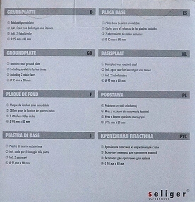 seliger Grundplatte für Skylight Multi Spot Classic Serie V2A