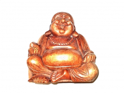 Holzbuddha Holzfigur Happy Buddha Suarholz geölt 30 x 30 x 20 cm 3-4 Kg