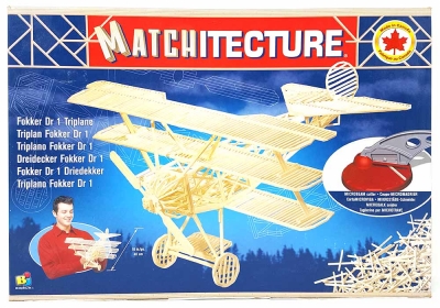Matchitecture Bastelset Flugzeug Fokker DR 1 Holzbausatz 1050 Teile