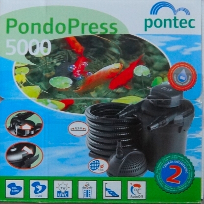 Pontec Gartenteich Druckfilter Teichpumpe PondoPress 5000 UVC Vorklärer