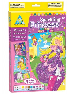 Sticky Mosaics Mosaik Bastelset Glitzer Prinzessin 4 Designs