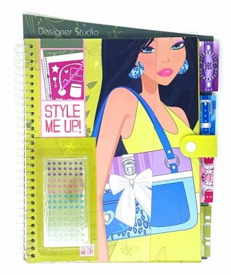 Zeichenblock L Entwerfe eigene Handtaschen Mode an illustrierten Mädchen