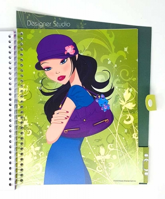 Zeichenblock L Entwerfe eigene Handtaschen Mode an illustrierten Mädchen