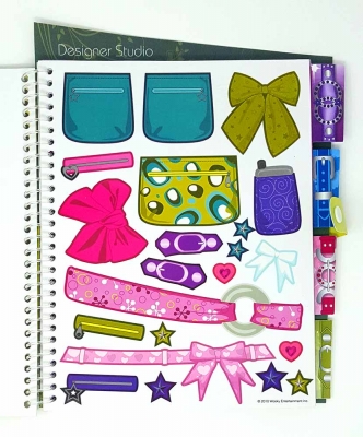 Zeichenblock L Entwerfe eigene Handtaschen Mode an illustrierten Mädchen