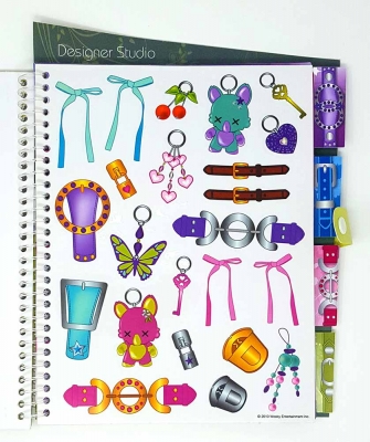 Zeichenblock L Entwerfe eigene Handtaschen Mode an illustrierten Mädchen