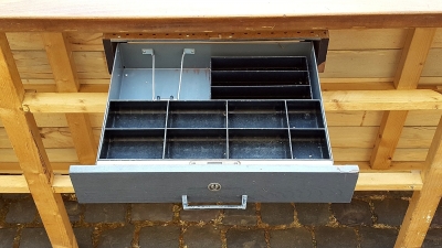 Bausatz Theke Eiche Rustikal inklusive Kasse Ladentheke Verkaufstheke Kassentheke 235 x 41 x 92 cm