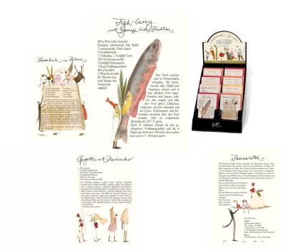 Kulinarischer Gruß Koch Rezept Klappkarte mit Umschlag