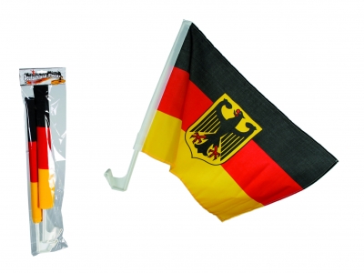 Fahne Deutschlandwimpel Deutschland WM Bundesadler für Auto 30 x 45 cm 2er Set  schwarz rot gelb