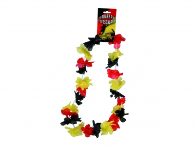 Aloha Kranz Blumen Blueten Kette Deutschland WM 45 cm Schwarz Rot Gelb