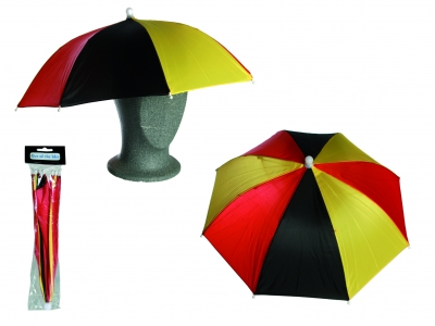 Schirm Kopfschirm Regenschirm Sonnenschirm Deutschland EM Ø 55 cm Polyester faltbar schwarz rot gold