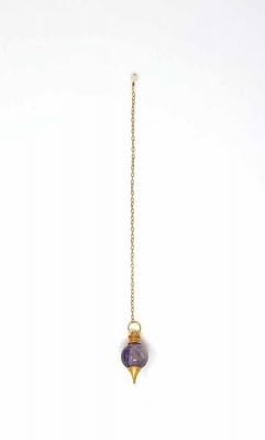 Pendel Edelstein Amethyst Kugel Messingspitze Kette