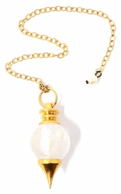 Pendel Edelstein Bergkristall Kugel Messingspitze Kette