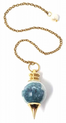 Pendel Edelstein Aventurin Kugel Messingspitze Kette