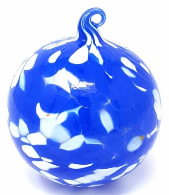 Frankenwald Glaskugel Glas Kugel Oxidharzglas 7 cm blau