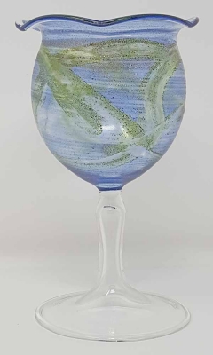 Frankenwald Teelichtglas Oxidharzglas Blau Gruen 8 x 14 cm Tisch Deko