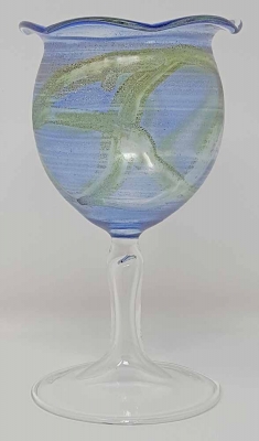 Frankenwald Teelichtglas Oxidharzglas Blau Gruen 8 x 14 cm Tisch Deko