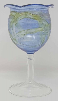 Frankenwald Teelichtglas Oxidharzglas Blau Gruen 8 x 14 cm Tisch Deko