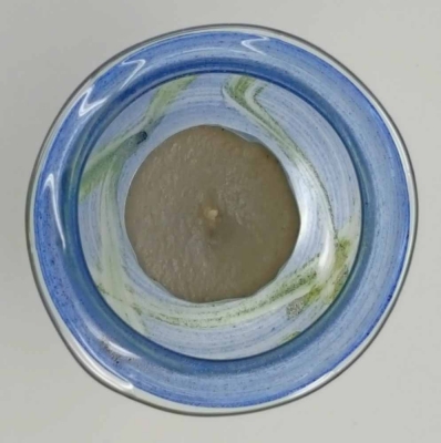 Frankenwald Teelichtglas Oxidharzglas Blau Gruen 8 x 14 cm Tisch Deko