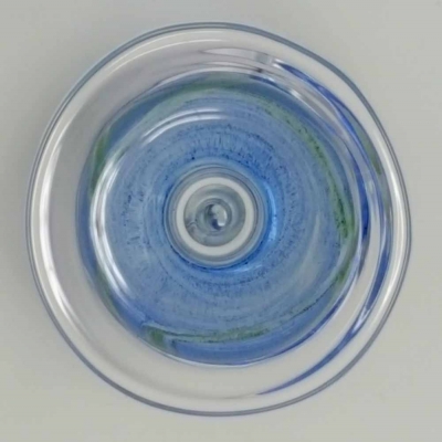 Frankenwald Teelichtglas Oxidharzglas Blau Gruen 8 x 14 cm Tisch Deko