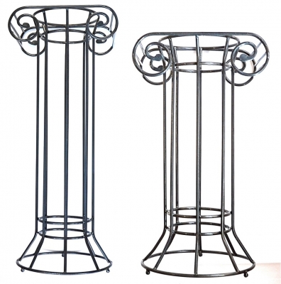 Gestell Griechische Säule Ständer Schmiedeeeisen Hoch 100 oder 74cm Ø 30 Tief 40 cm schwarz