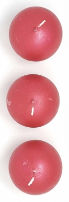 Kugelkerze Kugel Tafel Kerze 65 mm Rot Metallic 3 Stueck Tisch Deko
