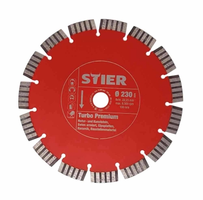 Stier Sägeblatt 230 mm Trennscheibe Natur Kunst Stein Beton Gipsplatten Keramik